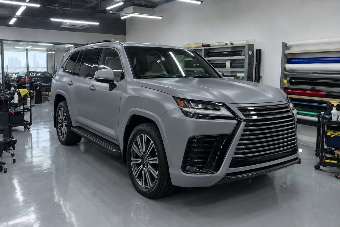 Lexus LX in satin grey vinyl wrap