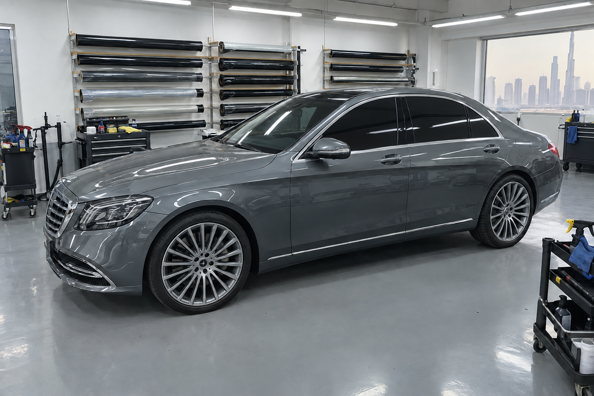 Mercedes S-Class with professional ceramic window tint