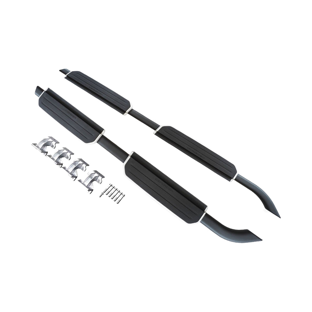 Land Rover Defender Fixed Side Step – Black/Silver with Logo VPLEP0392SLLG – AUTO SPORTS CAR CARE