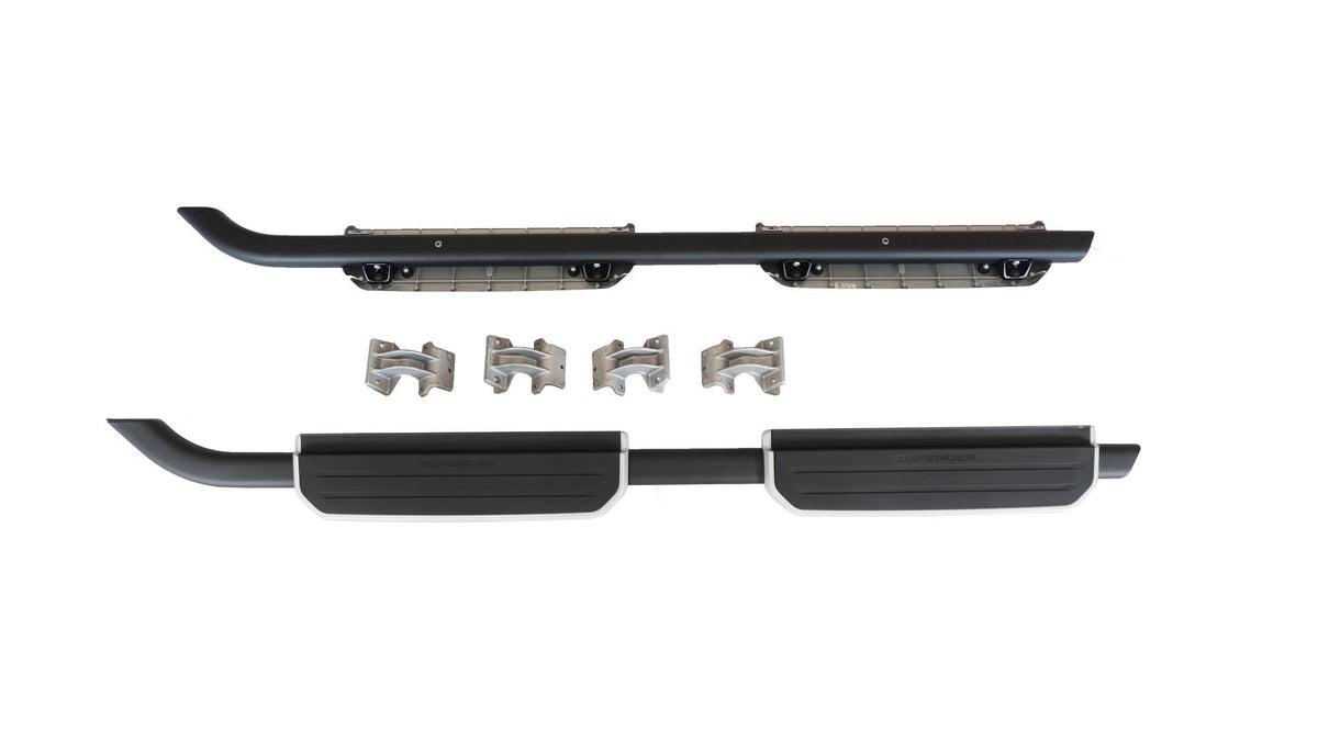 Land Rover Defender Fixed Side Step – Black/Silver with Logo VPLEP0392SLLG – AUTO SPORTS CAR CARE (view 3)