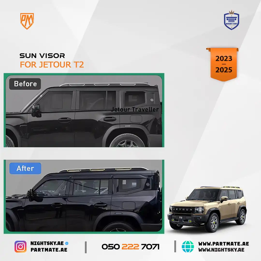 Jetour T2 window visors and rain guards — original supplier image 5