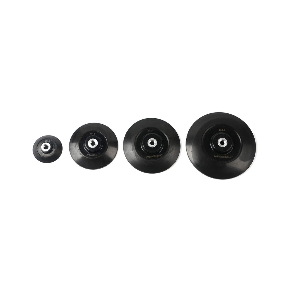 Official MaxShine 308 Series M14 rotary backing pads, size comparison.