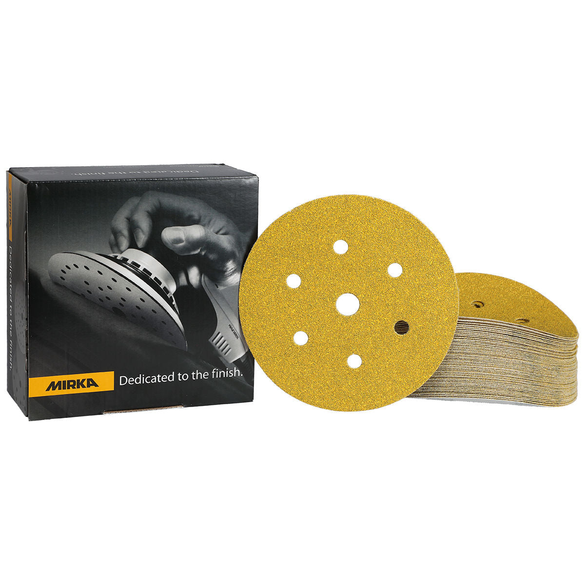 Mirka Gold Disc P320 – 100 pcs, 150 mm Grip, 7 Holes – Mirka | AUTO SPORTS CAR CARE (view 5)