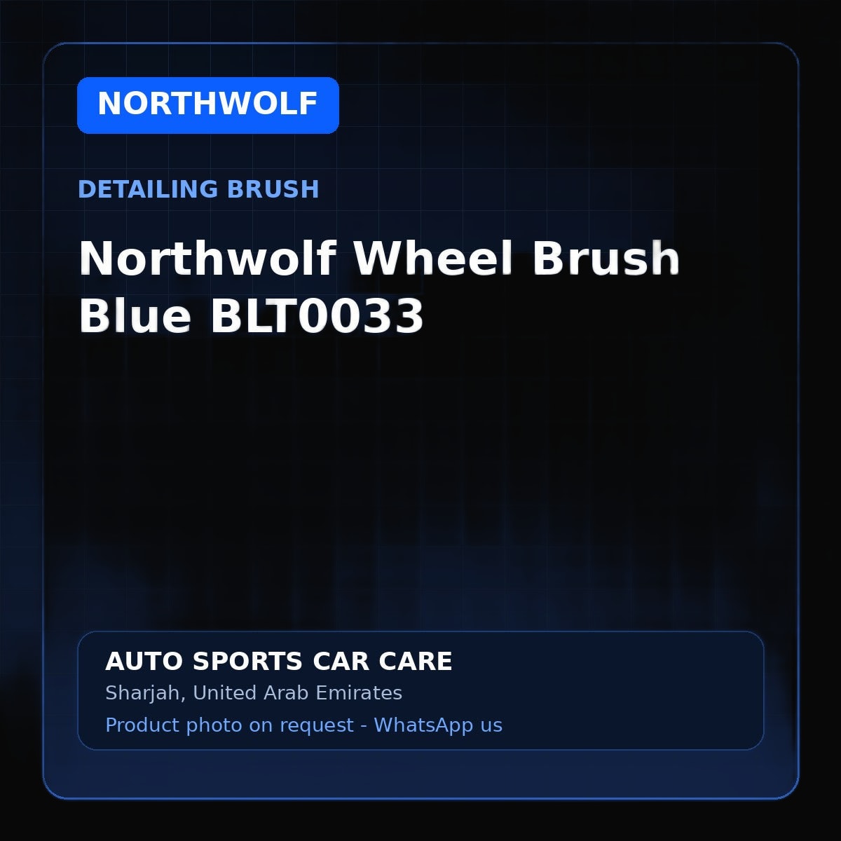 Northwolf Wheel Brush Blue BLT0033, product image on dark background