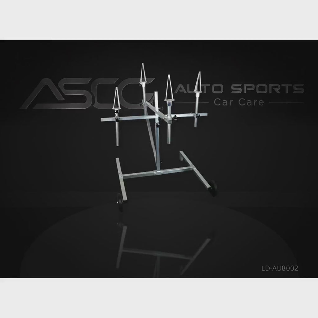 Multi-Holder Automotive Painting Stand - LD-AU8002 - product showcase video (AUTO SPORTS CAR CARE)