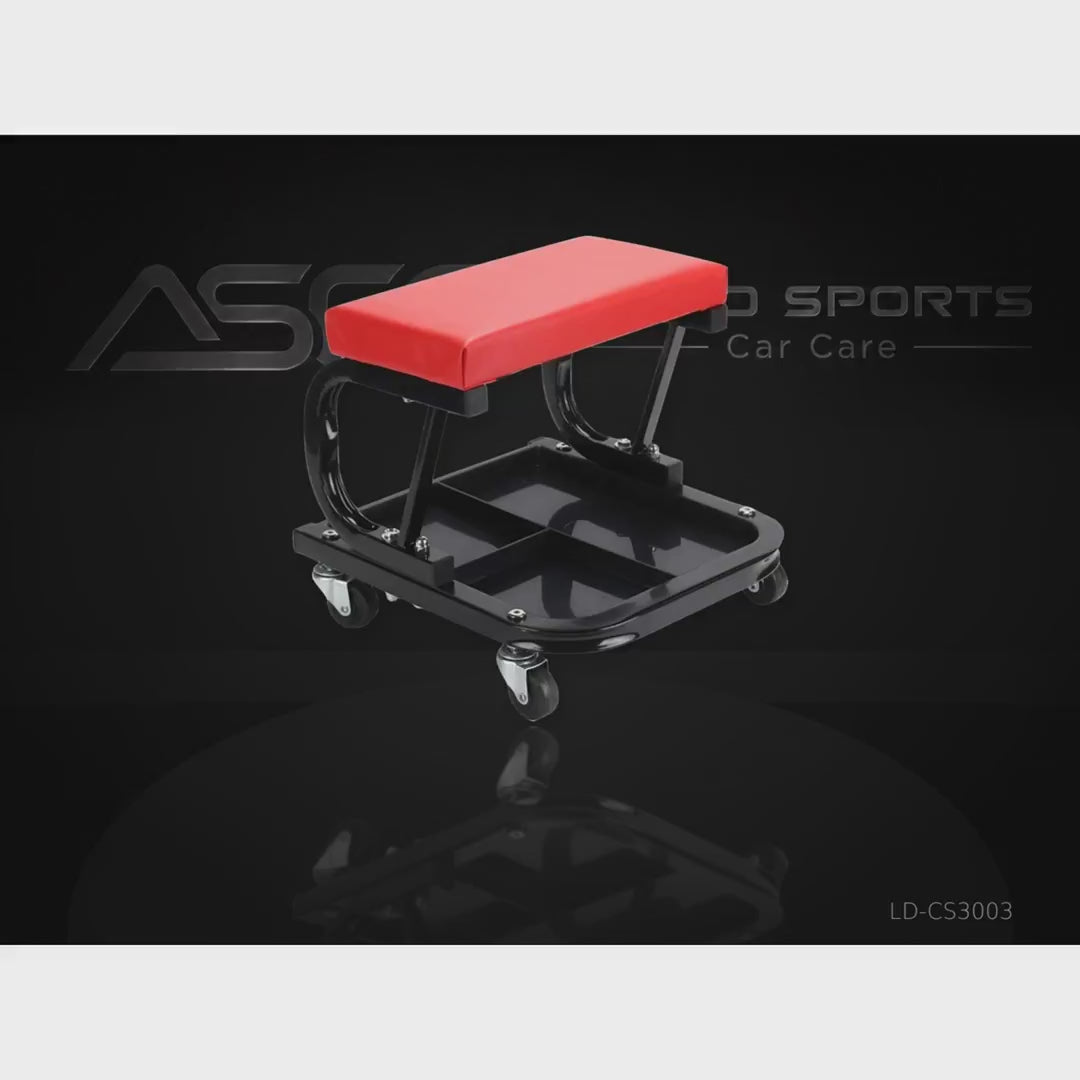 Rolling Workshop Seat with Tool Tray - LD-CS3003 - product showcase video (AUTO SPORTS CAR CARE)