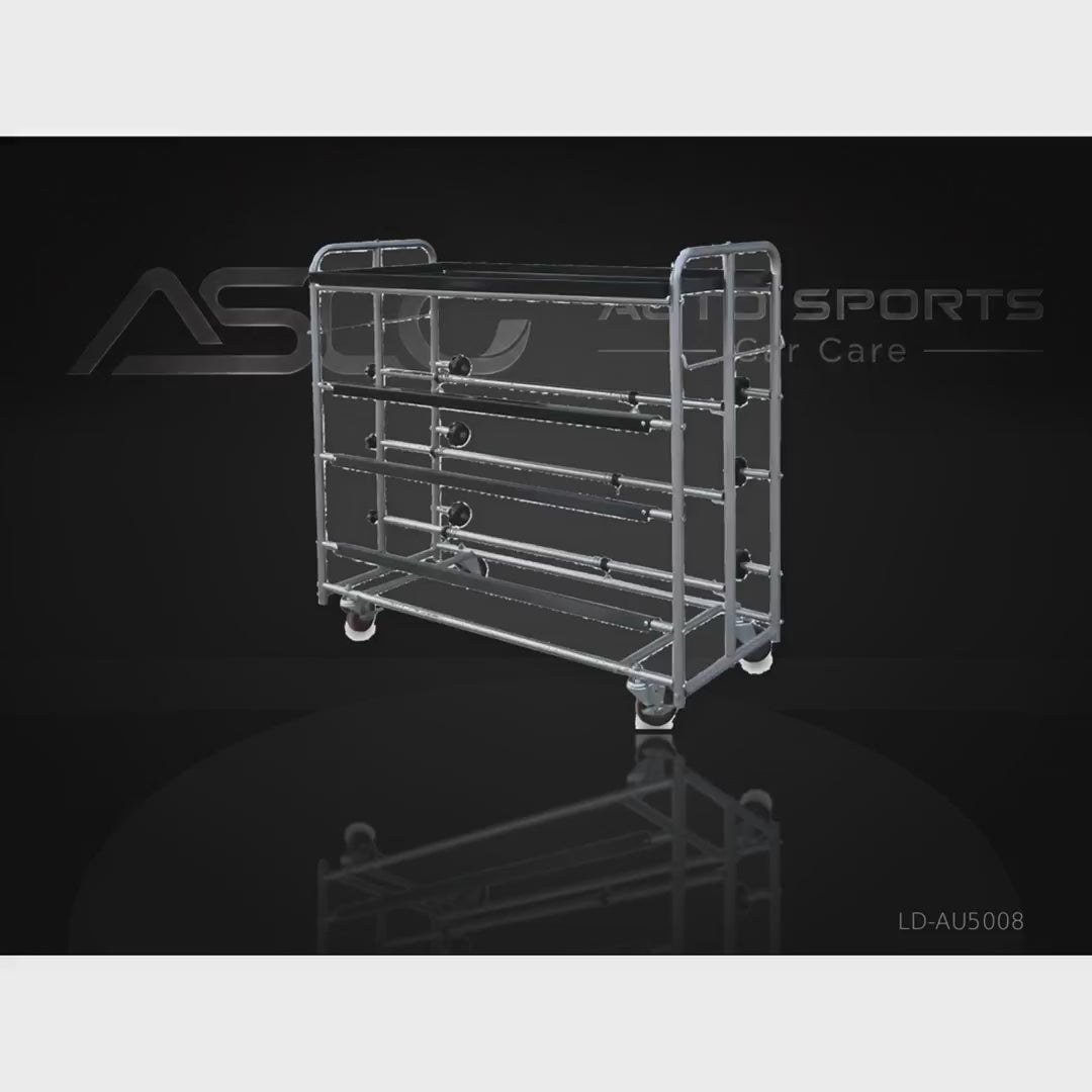 Mobile Multi-Level Automotive Workshop Rack - LD-AU5008 - product showcase video (AUTO SPORTS CAR CARE)